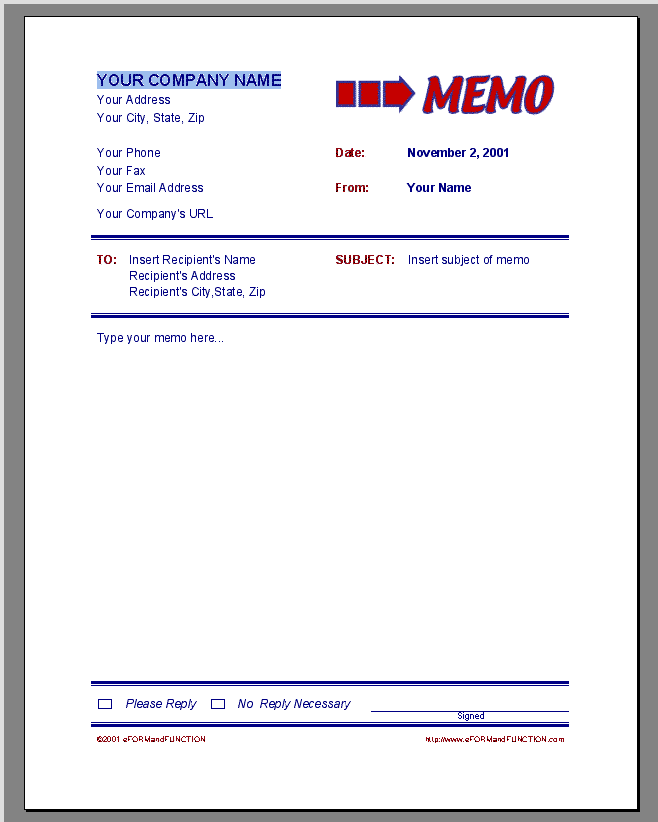 Microsoft Office Memorandum Template