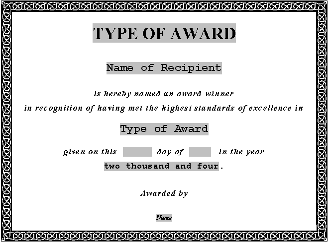 award certificates templates